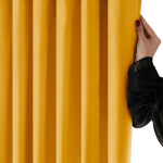 Sametový závěs FILUMI hořčicový 140 x 250 cm sada 2 ks