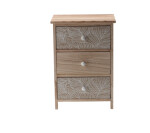DumDekorace Komoda LUIZA se 3 zásuvkami - boho design, 40 x 29 x 58 cm
