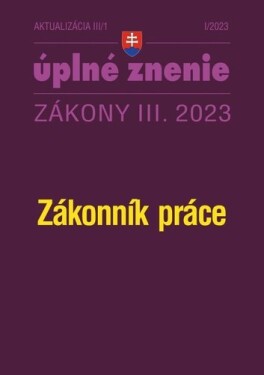 Aktualizácia III/1 2023 Zákonník práce