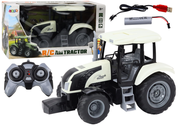 Mamido RC traktor na dálkové ovládání 2.4G se zvuky bílý