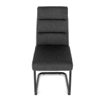 Židle jídelní, taštičkové pružiny v sedáku, madlo na opěráku, tmavě šedá látka, černý kov