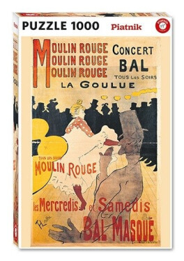 Puzzle Toulouse-Lautrec: La Goulue v Moulin Rouge 1000 dílků