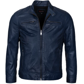 Pánská Kožená Bunda Hot Blue Brixton Modrá Velikost: 3XL