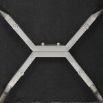 Židle jídelní, šedá látka, kovové nohy, broušená nerez.