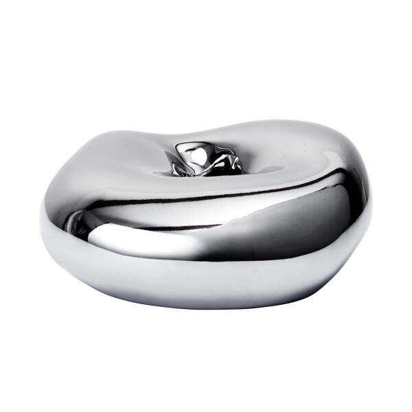 Ferm Living Porcelánový svícen Bellure Silver, stříbrná barva, keramika