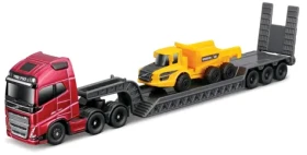 Maisto Mini pracovní stroje - Sada tahače Volvo FH16 s přívěsem + Volvo A25G