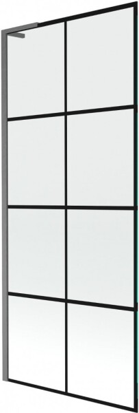 MEXEN/S - Next L vanová zástěna FIX 80 x 150, černá vzor, grafit kartáčovaná 895-080-000-03-77-66