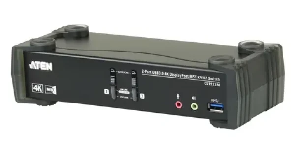Aten 2-port KVMP Switch MST černá / KVM switch / 2x DisplayPort / 4K UHD / USB (CS1922M-AT-G)