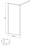 CERSANIT - Walk-in sprchový kout LARGA, zlatá mat, 90x200, čiré sklo S164-072