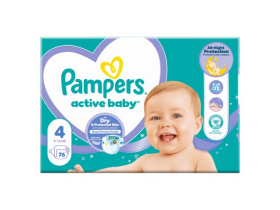 Pampers Active Baby, vel. 4, 76 ks