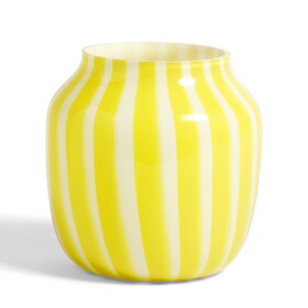 HAY Skleněná váza Juice Wide Yellow, žlutá barva, sklo