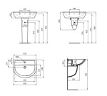 IDEAL STANDARD - Eurovit Umyvadlo 65x50 cm, s přepadem, otvor pro baterii, bílá W332201