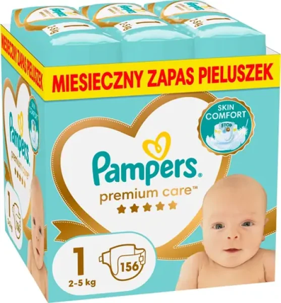 Pampers Premium Care 2-5 kg (156ks) / Pleny / Velikost 1 (2-5 kg) (8700216346757)