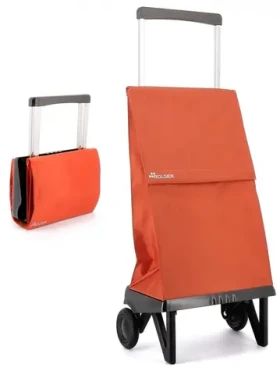 Rolser Plegamatic Original MF oranžová / Nákupní skládací taška na kolečkách / objem 40 l / nosnost 40 kg