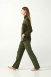 Vamp - Sametová tepláková souprava na zip 21141 - Vamp olive dusty L