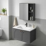 REA - Sada koupelnového nábytku s umyvadlem Denver 60cm Grey REA-M0010