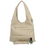 Módní dámská koženková kabelka na rameno Lucyna, krémová