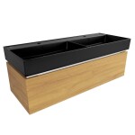 Koupelnová skříňka s umyvadlem SAT Feel 120x30x46 cm medový dub mat SATFEEL120DMU3 SATFEEL120DMU3
