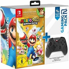 READY 2 GAMING Nintendo Switch herní balíček hra Mario + Rabbids: Kingdom Battle Gold Edition + Pro Pad X (R2GNSWACTION01)