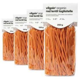 Vilgain Luštěninové těstoviny BIO – 4× Tagliatelle z červené čočky 250 g