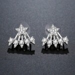 Náušnice Swarovski Elements Stella - hvězda, Bílá/čirá