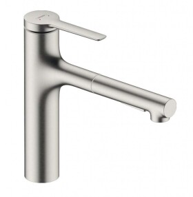 HANSGROHE - Zesis M33 Dřezová baterie s výsuvnou sprškou, sBox, vzhled nerezu 74823800