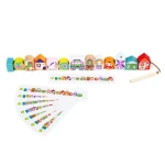 CUBIKA 14309 Navlékací pohádka - navlékací set - 13 dřevěných dílů a 8 předloh