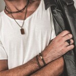 Luxusní pánský náramek Antonio Gold - tygří oko, zlatý hematit, Hnědá 20 cm