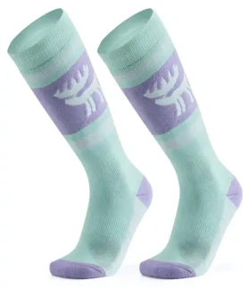 Qunature Lyžařské ponožky fialovo-zelené / Ponožky / 43-48 (L/XL)