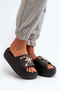Dámské lehké pěnové žabky s ozdobami Černé Orchia 40/41