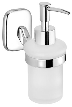 AQUALINE - RUMBA dávkovač mýdla 160ml, mléčné sklo, chrom RB119