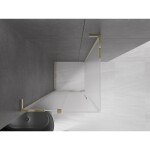MEXEN/S - Velar L sprchový kout, posuvné dveře 120 x 120, dekor, zlato 871-120-120-33-50