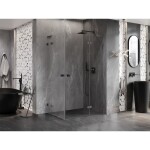 MEXEN/S - Lunar L Duo sprchový kout dveře křídlové pravá 120 x 90, transparent, grafit kartáčovaná 834L-120P-090L-66-00