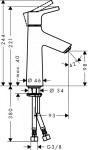 HANSGROHE - Talis S Umyvadlová baterie, LowFlow 3,5 l/min, chrom 72025000