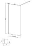 CERSANIT - Walk-in sprchový kout LARGA, zlatá mat, 100x200, čiré sklo S164-073