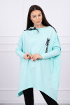 Oversize mikina asymetrickými boky mint UNI