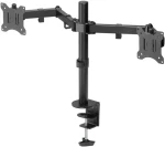 Goobay Dual Monitor Mount Flex černá / Držák pro 2 monitory / flexibilní rameno (58529)