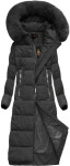 Černá dlouhá dámská zimní bunda s kapucí (7688BIG) odstíny černé 48
