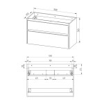 Mereo Opto, koupelnová skříňka s keramickým umyvadlem 101 cm, bílá CN912