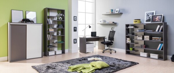 FRONTI Sestava ZONDA 4 šedá / bílý lesk