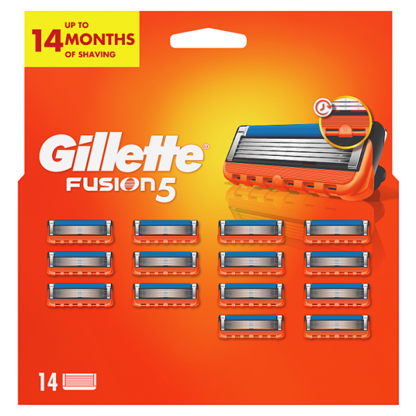 Gillette Fusion5 Náhradní Holicí Hlavice Pro Muže, 14 Náhradních Holicích Hlavic. Pro slevu 140Kč zadejte v košíku EAN kuponu: 9985910006834