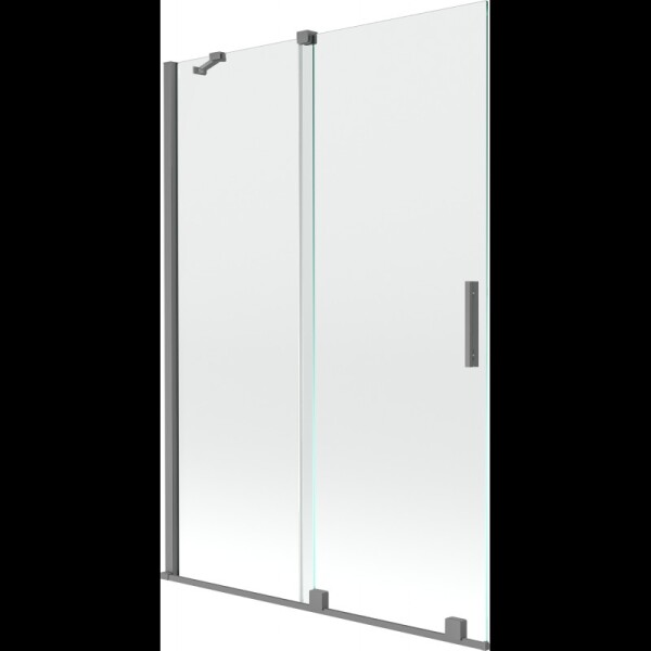 MEXEN/S - Velar dvoukřídlá posuvná vanová zástěna 120 x 150, transparent, grafit metal 896-120-000-01-95