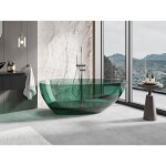 MEXEN - Glass teal volně stojící vana transparentna 170 x 85, korek chrom 58061708511