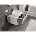 MEXEN/S - Rivel koupelnová skříňka pod umyvadlo 70 cm s deskou, 2 zásuvky, reliéf , bílá mat 91A20-07047-2-BFFC01
