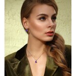 Náušnice Swarovski Elements Bernadette Ametyst, Fialová