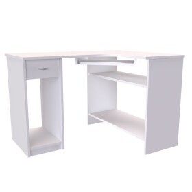 Nábytek Mikulík PC stolek rohový LUKY - bílý lesk, antracit, aj. MIK-LUKY-LESK