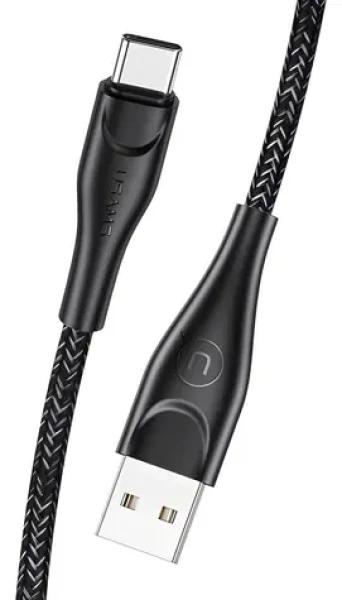 USAMS SJ392 U41 černá / Datový kabel / USB-C / opletený / 1 m / 2A (SJ392USB01)