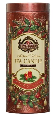 BASILUR Festival Candle Red Edition plech 75g + čajová svíčka 11g