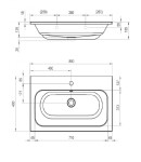 RAVAK - Chrome Slim Umyvadlo 80x49 cm, s přepadem, s otvorem pro baterii, bílá XJG01180001