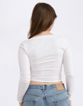 Tričko Organic Basics Everyday Scoop Neck Long Sleeve Tee White